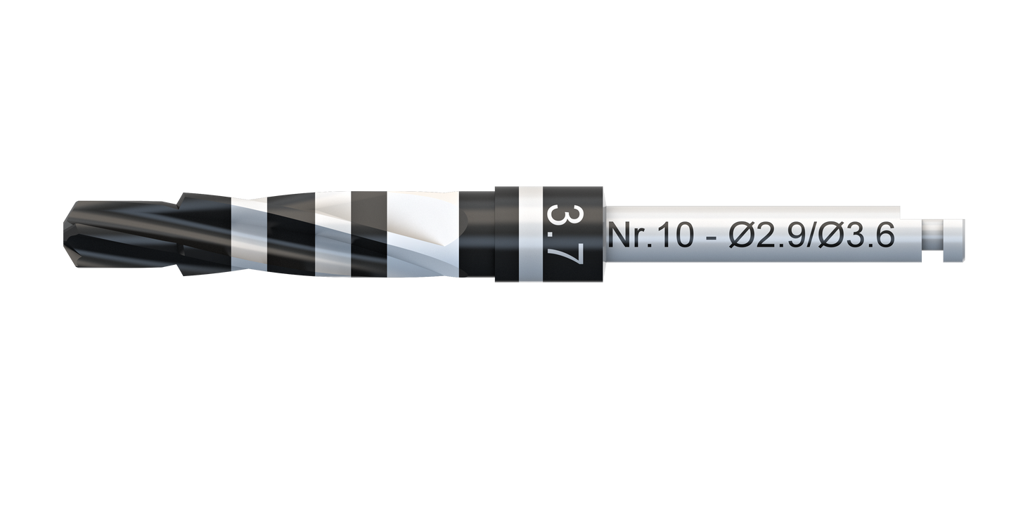 3,75 Dense Bone Drill - Long Ø 2,8 - Ø 3,6mm